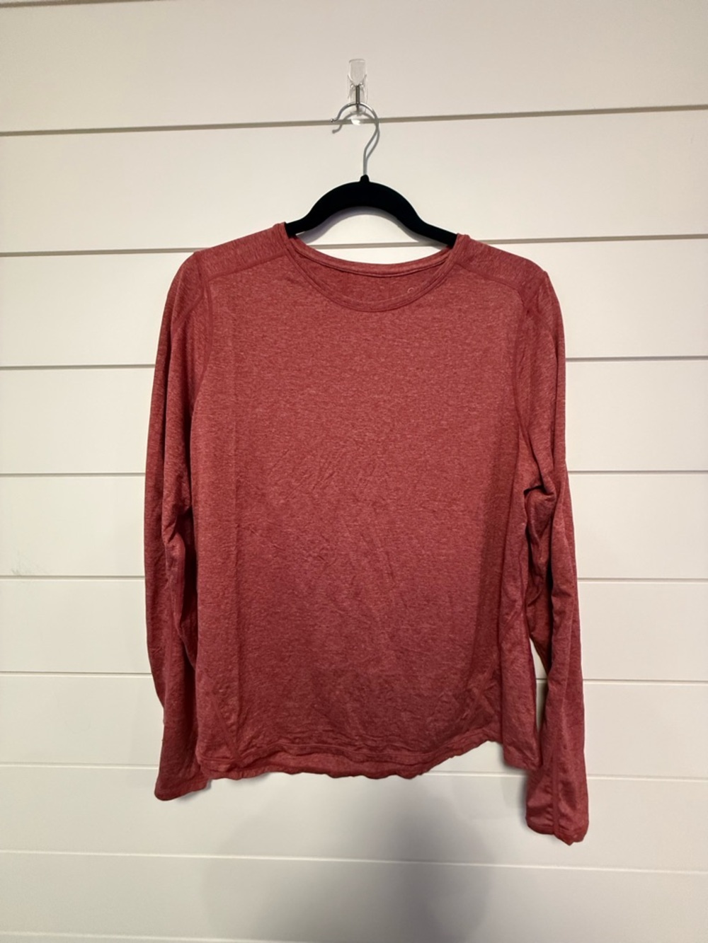 Sweaty Betty Women’s Long-Sleeve Run Athletic Shirt Crew in Light Red Heather M